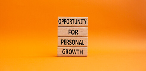 Opportunity for personal growth symbol. Concept words Opportunity for personal growth on wooden...