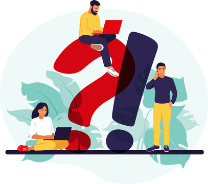 Website faq section. user help desk. Customer support concept. 