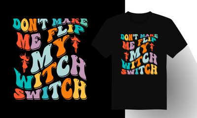 Halloween Witch Wavy T-shirt Design
