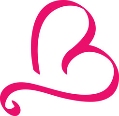 Letter B in the shape of a heart
