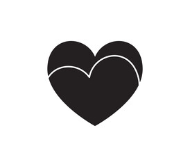 Heart icon and happy symbol simple shape concept flat vector illustration. heart beat