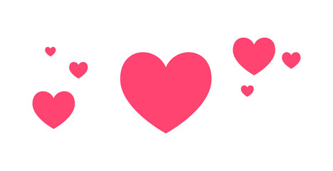 Heart icon and happy symbol simple shape concept flat vector illustration. heart beat