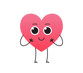 Heart icon and happy symbol simple shape concept flat vector illustration. heart beat