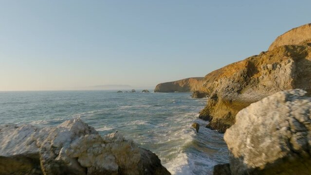 Beach and Cliffs on West Coast near San Francisco - Zoom