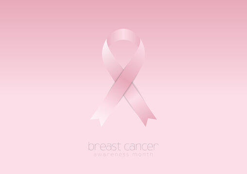 Breast cancer awareness month. Pink ribbon tape minimal pattern. Women healthcare abstract background. Vector illustration