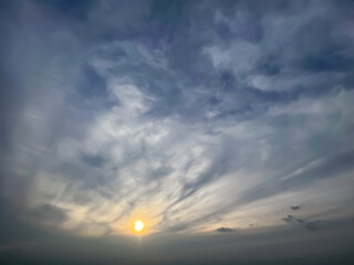 View of beautiful sky with clouds and sun