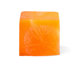 Fresh ripe carrot piece isolated on white