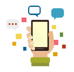 phone and messengers illustration. communications and entertainment