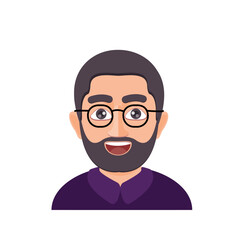 Emoji for men. Emoji-style face. vector illustration. Talking person of self-expression, an avatar for a video blog. Memoji stickers.

