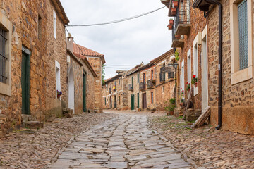 Naklejka na ściany i meble Castrillo de los Polvazares. Medieval town in Spain. Province of Leon, Castile and Leon