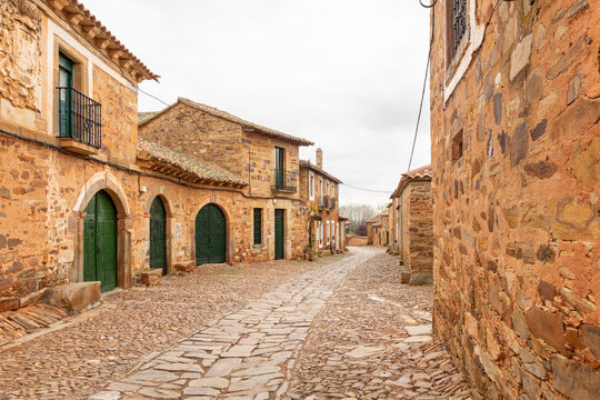 Castrillo de los Polvazares. Medieval town in Spain. Province of Leon, Castile and Leon