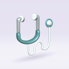 stethoscope isolated vector 3d icon. stethoscope 3d illustration.