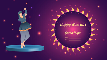 creative dandiya vector, Happy Navratri.