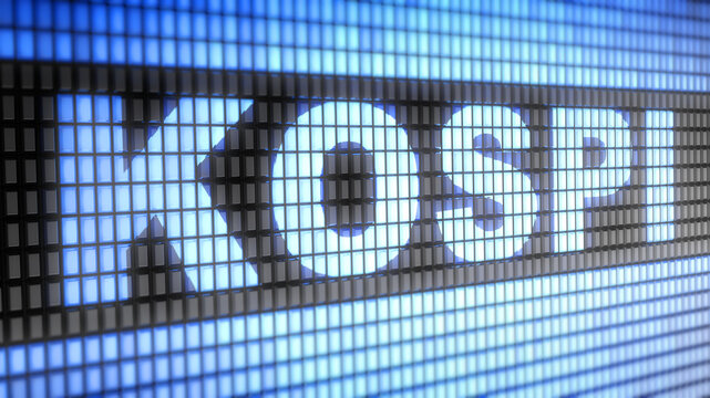 The Korea Composite Stock Price Index. 3D Illustration.