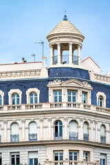 Obraz premium Facade of a building in the Plaza Francesc Macia in Barcelona, Spain