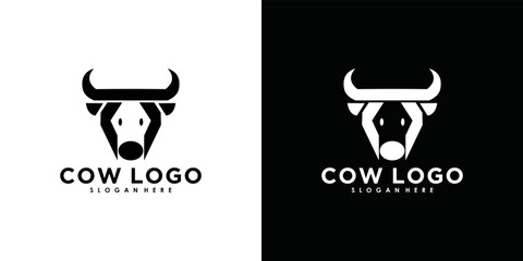 cow logo design vector - obrazy, fototapety, plakaty