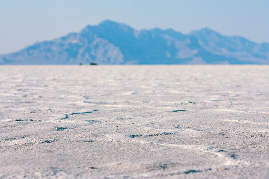 Landscape view on the lake Bonneville in Utah state and its texture at sunny day