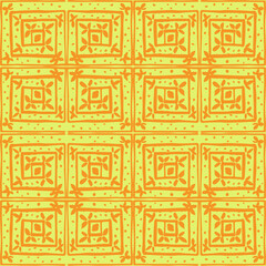 Fototapeta premium African ethnic vector seamless pattern in ethnic tribal style in yellow color. Can be printed and used as wrapping paper, wallpaper, textile, fabric, apparel, etc.