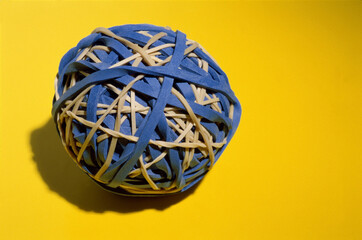 Close-up of a rubber band ball