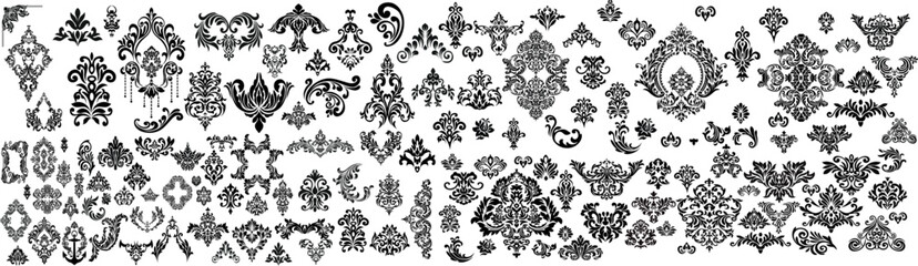 Mega Set of Baroque Design Elements and Ornaments