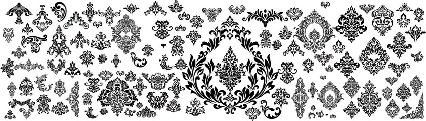 Mega Set of Baroque Design Elements and Ornaments