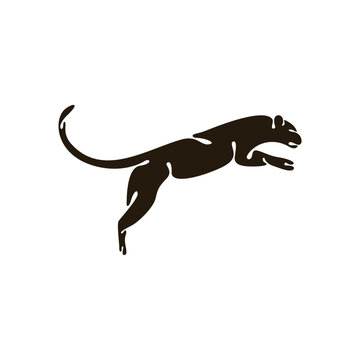 Jaguar Leopard Panther Cheetah Tiger logo design silhouette