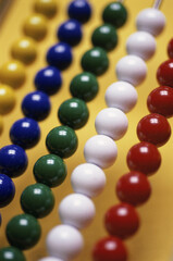 Colored beads of an abacus