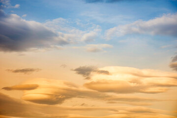 Fototapeta premium Blue sky and clouds , at sunset