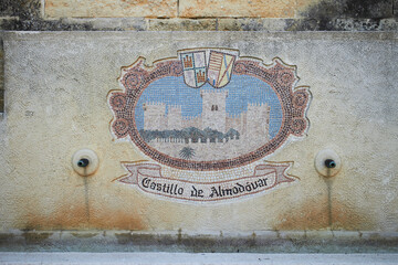 architectural detail made in ceramics of the castle of almodovar del rio, province of cordoba, spain.