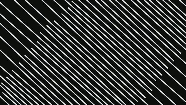 Animation dynamic white slant line background Diagonal lines Pattern on black background sloping lines abstract wallpaper