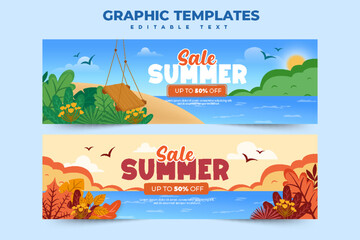 Summer Graphic template Editable Simple and Elegant Design