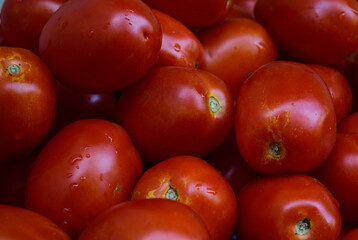 group of fresh tomatoes close-up