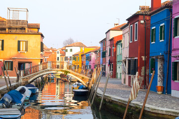 Colorful houses from Burano island, Venice