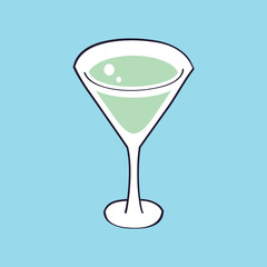 Martini vermouth cocktail glass vector illustration