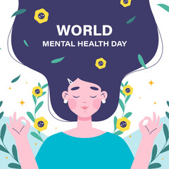 World mental health day illustration