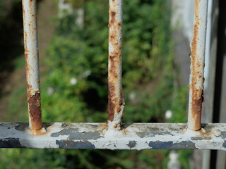 rusty metal fence