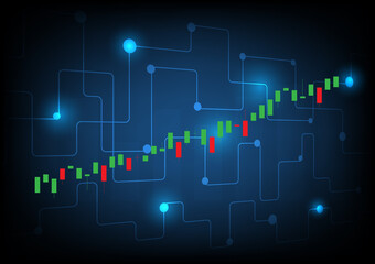 vector illustration long term investment, time investing, success takes time, growth profit, financial innvesting, candle stick graph