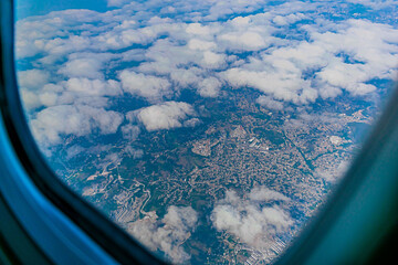 paisagem, céu, avião, animais.