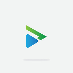 play icon with elegant shape and modern color. play logo. play button. music player. video player. play logo template.