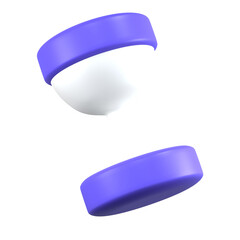 3d render blue hourglass minimalist icon