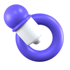 3d render blue color picker minimalist icon