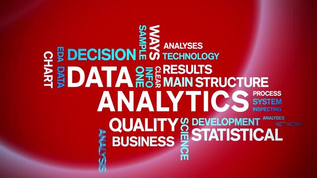 4k Data Analytics Animated Tag Word Cloud;Text Design big data Animation typography seamless loop.