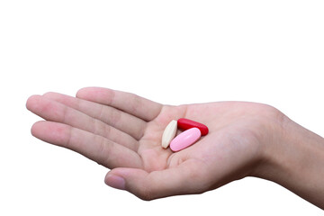 hand with pills medicine tablets
