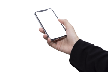 hand with smart phone touch on screen by finger