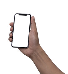 hand with smart phone touch on screen by finger