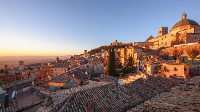 Assisi, Italy rooftop Hilltop Old Town Skyline