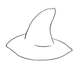Witche's hat for halloween, line illustration