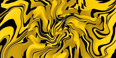 Abstract yellow and black wavy background, yellow abstract liquify background	