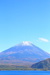 Fototapeta na wymiar Mount Fuji, Stratovolcano, Blue
