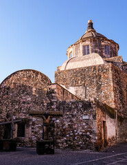 Stone church in a magical town. Taxco, Mexico.
